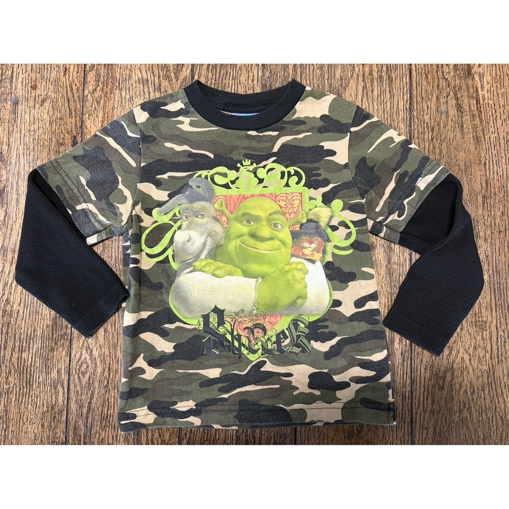 Vintage 2000s Disney Shrek camo long sleeve 4/5